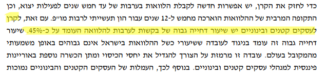 דחייה בשיעור של 45% להלוואות בערבות מדינה