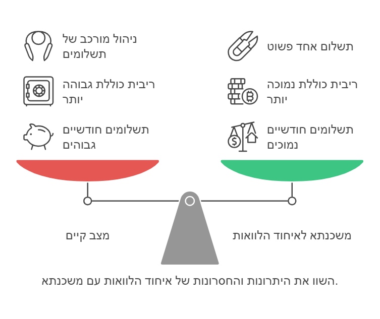 איחוד הלוואות משכנתא יתרונות וחסרונות